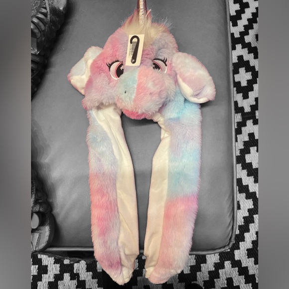 WHITE Unicorn Fits Adults Kids Squeeze Paw Lift Ears Hat - Picture 5 of 11